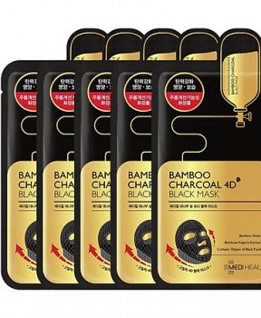 Mặt Nạ Giấy 4D Than Tre Cấp Ẩm Dưỡng Săn Chắc Da Chống Lão Hoá Mediheal Bamboo Charcoal 4D Black Mask