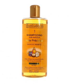 Dầu Gội Evoluderm Dành Cho Tóc Rất Khô & Hư Tổn 400ml Argan Oil & Shea Nourishing Shampoo For Very Dry & Damaged Hair