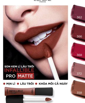Son Kem Lì Lâu Trôi L'Oreal Infallible Lip Pro Matte Liquid Lipstick