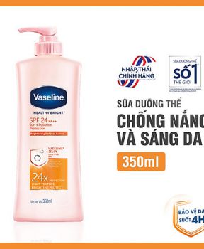 Sữa Dưỡng Thể Vaseline Sáng Da Chống Nắng 350ml (Mới) Healthy White Sun + Pollution Protection SPF24/PA++ (New 2021)