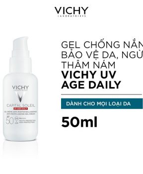Gel Chống Nắng Vichy Bảo Vệ Da, Ngừa Thâm Nám 50ml Capital Soleil UV Age Daily SPF 50