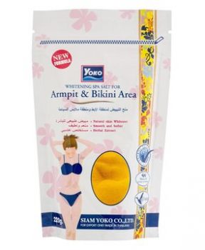 Muối Tắm Yoko Tẩy Tế Bào Chết Làm Sáng Da 220g Whitening Armpit & Bikini Area With Vitamin E