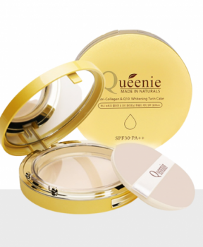 Queenie Phấn trang điểm Nutri Collagen & Q10 Whitening Twin Cake SPF30 PA++ (20g)