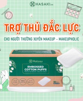 Bông Tẩy Trang Hotosu Hộp 80 Miếng Embossed Cotton Puffs