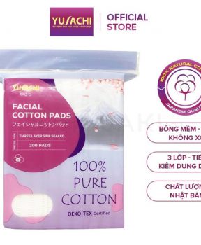 Bông Tẩy Trang Yusachi Suzuran 100% Cotton 200 Miếng