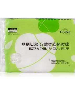Bông Tẩy Trang LilyBell Vỏ Xanh 240 Miếng Extra Thin Facial Puff