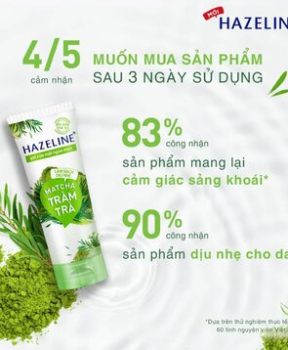 Gel Rửa Mặt Hazeline Ngừa Mụn Dịu Nhẹ Matcha Tràm Trà 100g