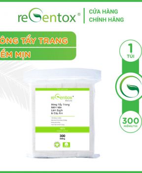 Bông Tẩy Trang Vuông Regentox Cotton Sợi Bông Tự Nhiên An Toàn Sạch Tối Ưu Cho Da 150 Miếng/Túi