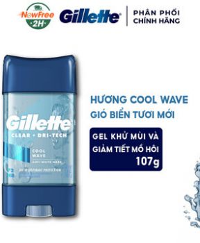 Gel Khử Mùi Gillette Giảm Tiết Mồ Hôi Hương Cool Wave 107g Cool Wave Clear Gel