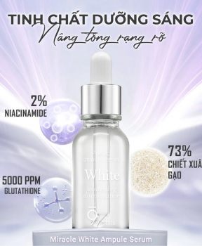 Serum 9Wishes Dưỡng Sáng Da, Giảm Thâm Miracle White Ampule Serum
