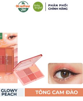 Bảng Phấn Mắt Baby Bright Glowy Peach Tông Cam Đào Eye Palette
