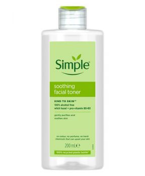 Nước Hoa Hồng Simple Làm Dịu Da & Cấp Ẩm 200ml Kind to Skin Soothing Facial Toner