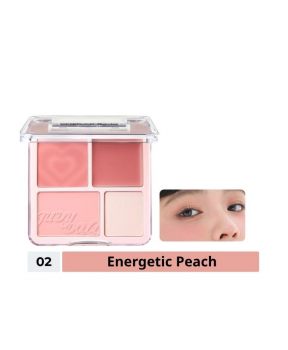 Phấn Má Hồng & Bắt Sáng Judydoll 4 Màu - 02 Mọi Tông Da Blush & Highlight Palette #02 Soft Peach 