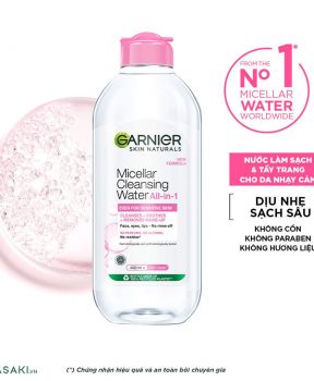 Nước Tẩy Trang Garnier Dành Cho Da Nhạy Cảm 400ml Micellar Cleansing Water For Sensitive Skin