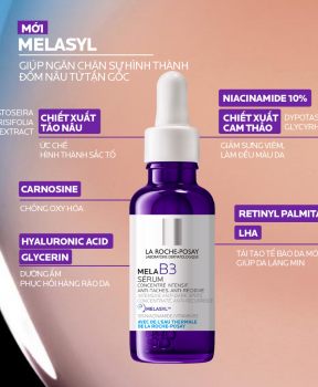 Serum La Roche-Posay Giảm Thâm Nám & Dưỡng Sáng Da Mela B3 Serum