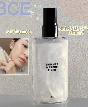 Xịt Khoá Makeup 3CE Có Nhũ Tạo Hiệu Ứng Nền Căng Bóng